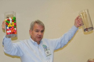 Mike Nussman of the American Sportfishing Association With Gumballs.