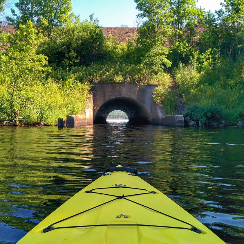 canoe on stream