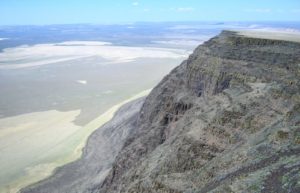 cliffs of a mesa