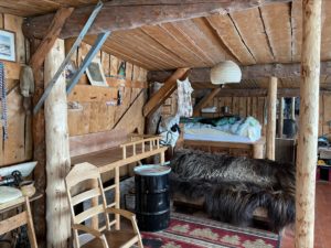 cabin with bedding