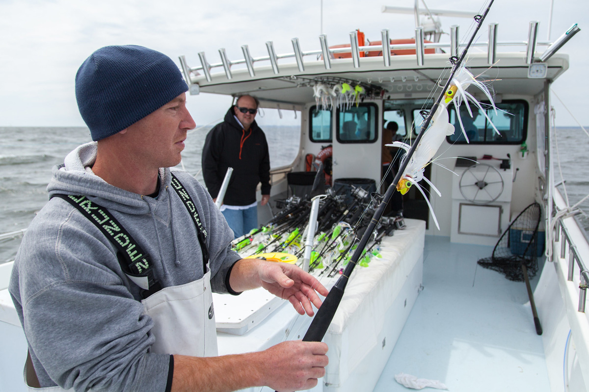 Chesapeake bay striper guide charter, fishing rod